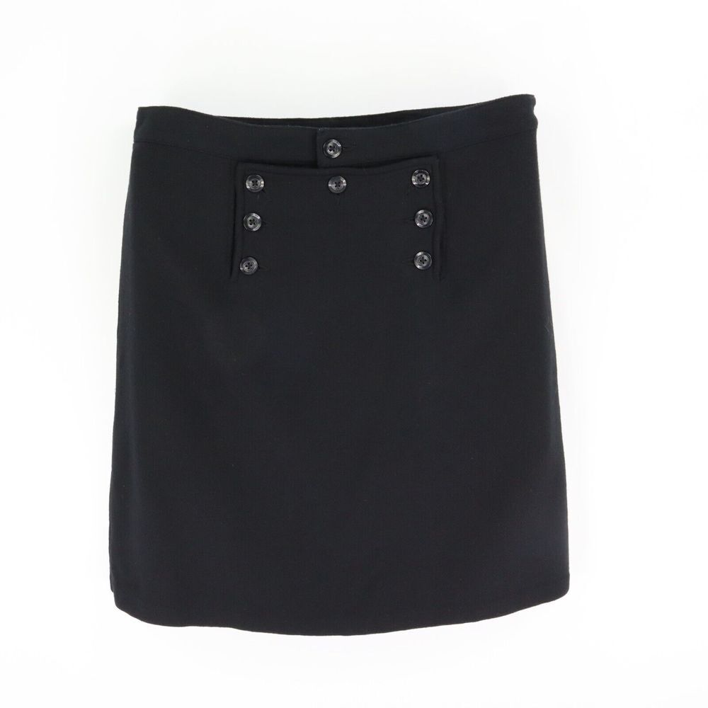 Old Navy Pencil Skirt Womens Size 10 Black‎ Rayon Low Waist Lined Front Buttons